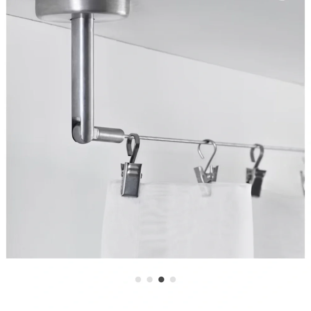 IKEA Riktig Silver Curtain Hooks with Clips